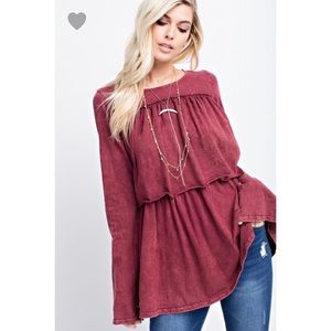 Scarlet Acid Washed Top